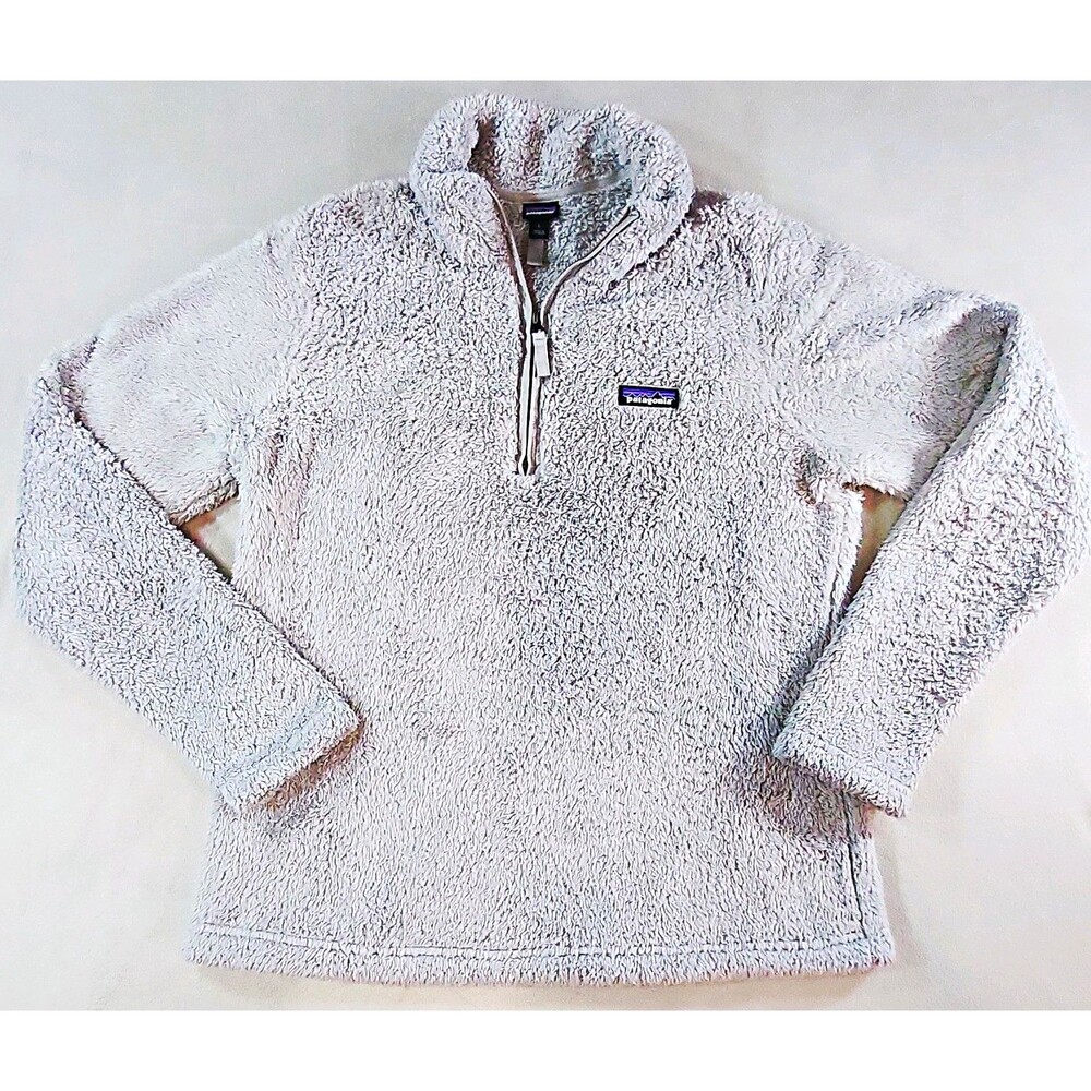 Patagonia Women's Los Gatos 1/4 Zip Sherpa Fleece Pullover Salt Grey Size Large